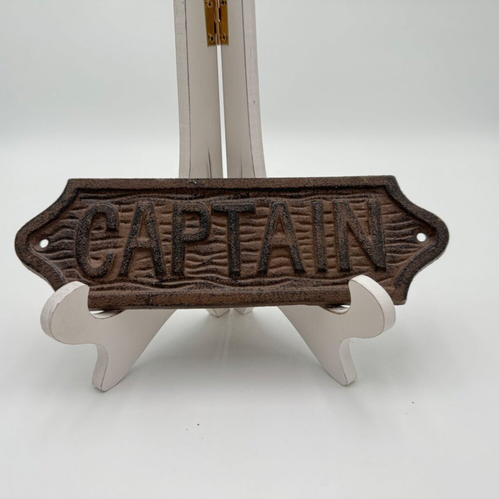 Captain Plaque, Captain Sign, Cast Iron Sign, Nautical Decor